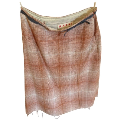 Pre-owned Marni Wool Mid-length Skirt In Brown