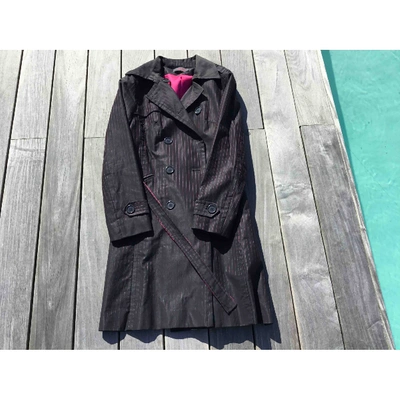 Pre-owned Maje Anthracite Cotton Trench Coat