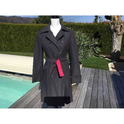 Pre-owned Maje Anthracite Cotton Trench Coat