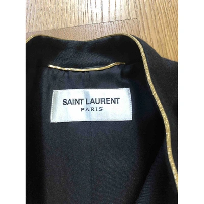 Pre-owned Saint Laurent Black Wool Coat