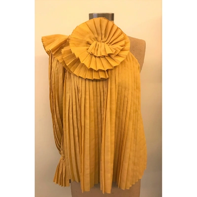 Pre-owned Rosie Assoulin Blouse In Yellow