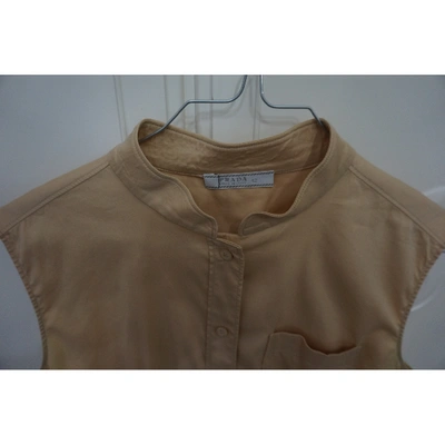 Pre-owned Prada Beige Cotton Top