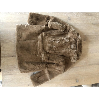 Pre-owned Maje Camel Rabbit Coat