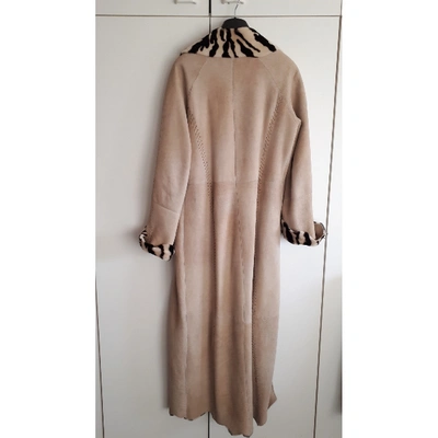 Pre-owned Ermanno Scervino Beige Shearling Coat