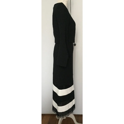 Pre-owned Roland Mouret Wool Maxi Dress In Black