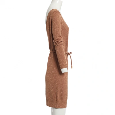 Pre-owned Dolce & Gabbana Wool Mid-length Dress In Gold