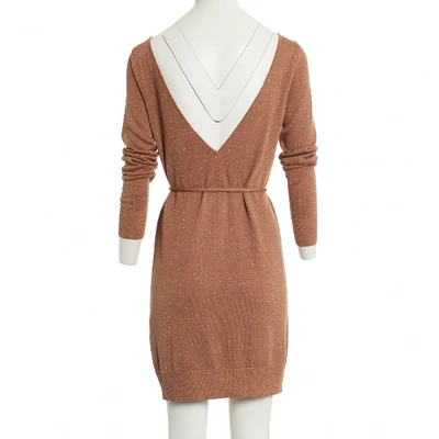 DOLCE & GABBANA Pre-owned Wool Mid-length Dress In Gold