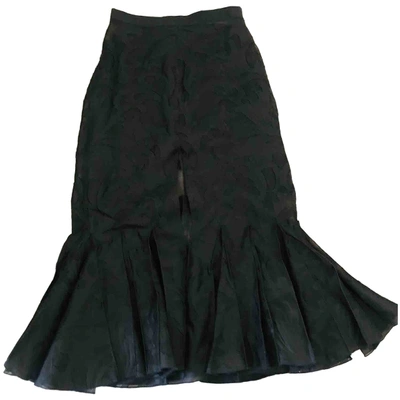 Pre-owned Francesco Scognamiglio Silk Mid-length Skirt In Black
