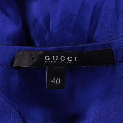 Pre-owned Gucci Blue Silk Dress