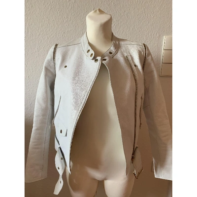 Pre-owned Sandro White Leather Jacket