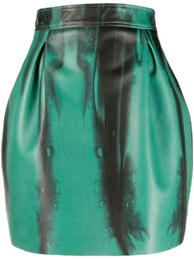 Shop Versace Sculptural Mini Skirt In Green