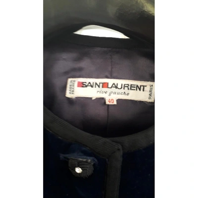 Pre-owned Saint Laurent Velvet Suit Jacket In Navy