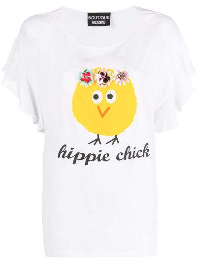 Shop Boutique Moschino Hippie Chick-print T-shirt In White