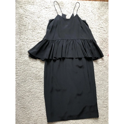 Pre-owned Tibi Silk Mid-length Dress In Black