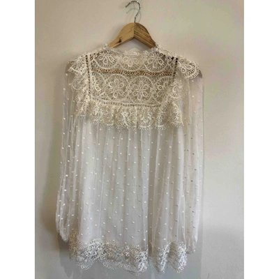 Pre-owned Zimmermann White Lace  Top