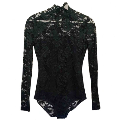 Pre-owned Ganni Green Lace  Top