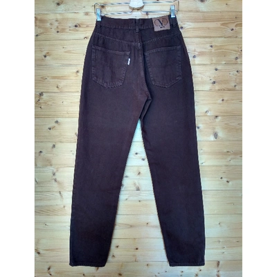 Pre-owned Valentino Brown Cotton Jeans