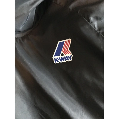 Pre-owned K-way Trench Coat In Black