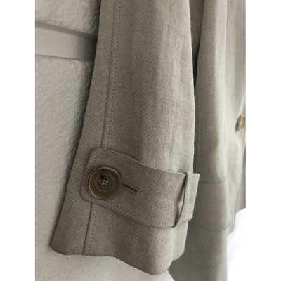 Pre-owned Burberry Linen Short Vest In Ecru