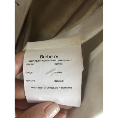 Pre-owned Burberry Linen Short Vest In Ecru