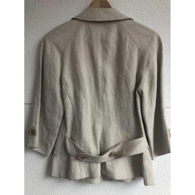 Pre-owned Burberry Linen Short Vest In Ecru