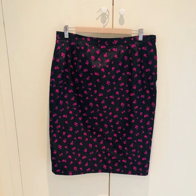 Pre-owned Valentino Silk Mid-length Skirt In Black