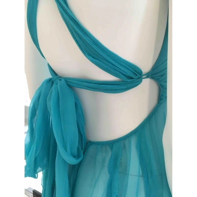 Pre-owned Philosophy Di Alberta Ferretti Silk Camisole In Turquoise