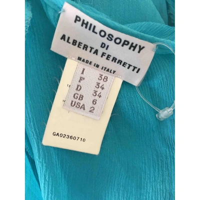 Pre-owned Philosophy Di Alberta Ferretti Silk Camisole In Turquoise