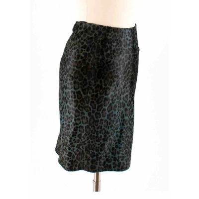 Pre-owned Alaïa Velvet Mini Skirt In Green