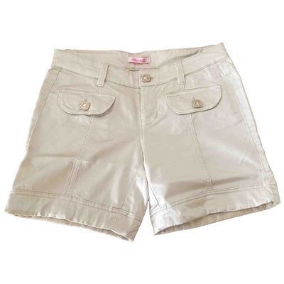 Pre-owned Blumarine Ecru Cotton - Elasthane Shorts