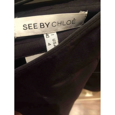 Pre-owned See By Chloé Silk Mini Skirt In Black