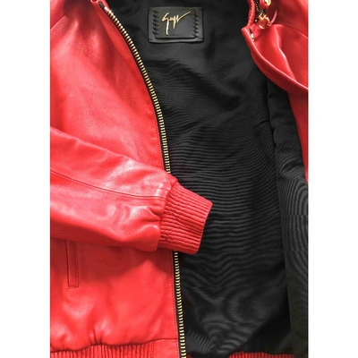 Pre-owned Giuseppe Zanotti Red Leather Leather Jacket