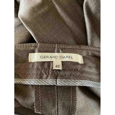 Pre-owned Gerard Darel Wool Trousers In Brown