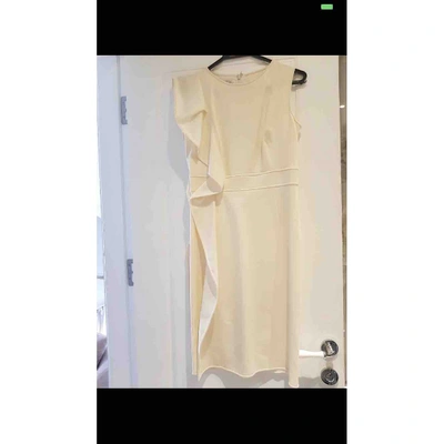 Pre-owned Valentino Wool Mid-length Dress In Beige