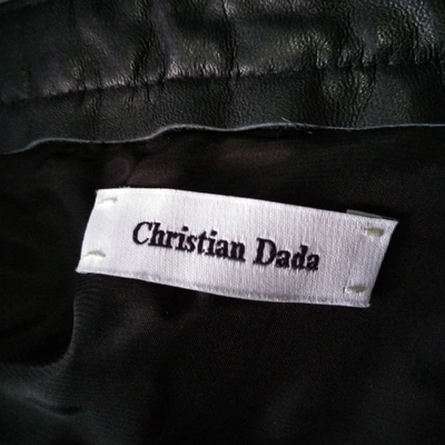 Pre-owned Christian Dada Black Leather Skirt