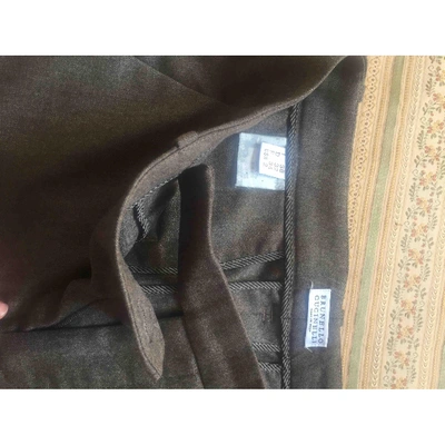 Pre-owned Brunello Cucinelli Wool Trousers In Brown