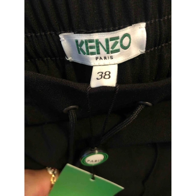 Pre-owned Kenzo Black Wool Trousers