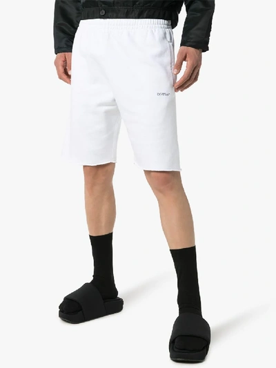 Shop Off-white Caravaggio Arrows Track Shorts In White