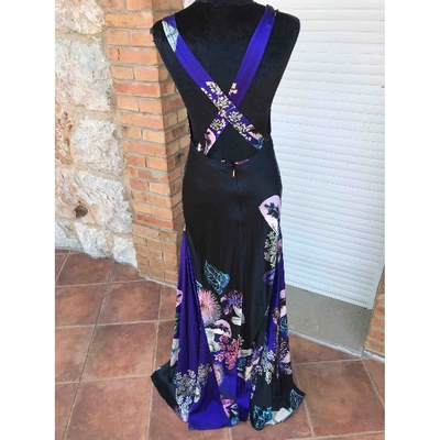 Pre-owned Roberto Cavalli Silk Maxi Dress In Multicolour