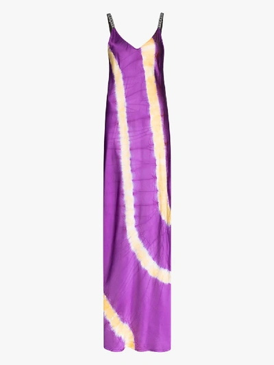Shop Palm Angels Kleid In Batik-optik In Violett
