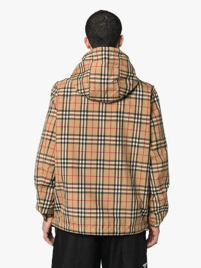 Shop Burberry Brown Vintage Check Print Jacket - Men's - Polyamide/polyester In Neutrals