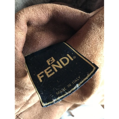 Pre-owned Fendi Brown Shearling Coat
