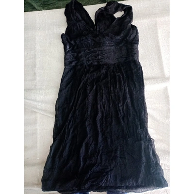 Pre-owned Mangano Silk Mini Dress In Black