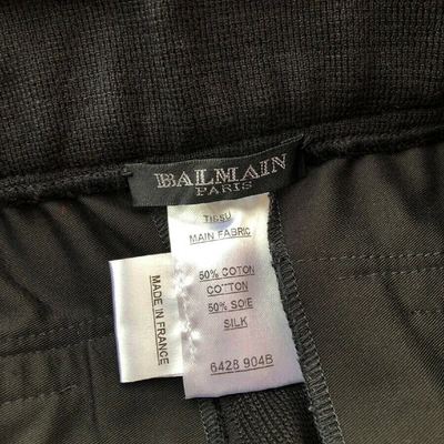 Pre-owned Balmain Black Silk Trousers