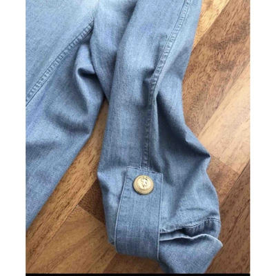 Pre-owned Balmain Blue Denim - Jeans Top
