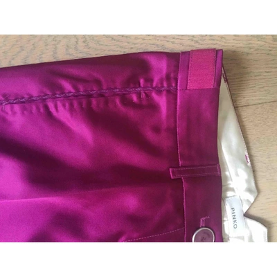 Pre-owned Pinko Pink Cotton Trousers