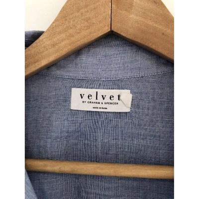 Pre-owned Velvet Blue Cotton Top
