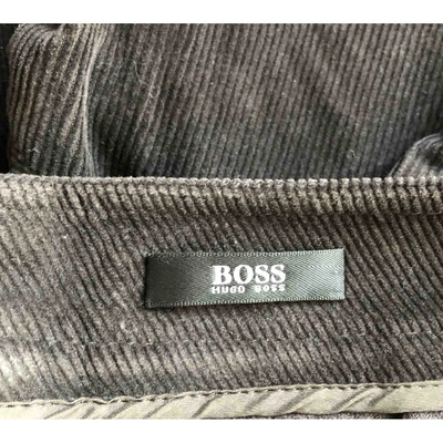 Pre-owned Hugo Boss Straight Pants In Brown