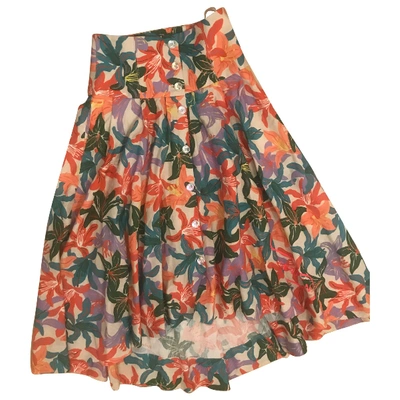 Pre-owned Pinko Multicolour Cotton Skirt