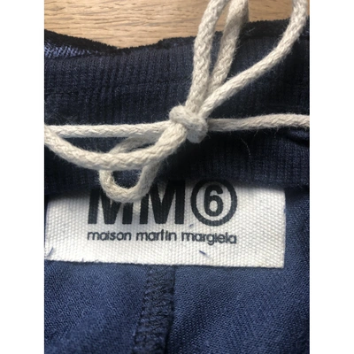 Pre-owned Mm6 Maison Margiela Blue Velvet Trousers